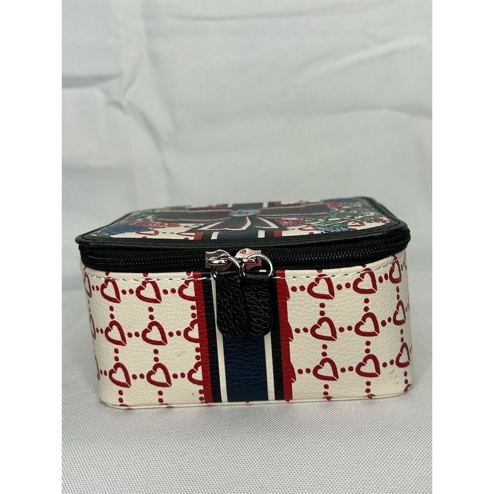 Brighton Multicolor Heart Ribbon Bow Travel Jewelry Box Mini EUC - Picture 5 of 11